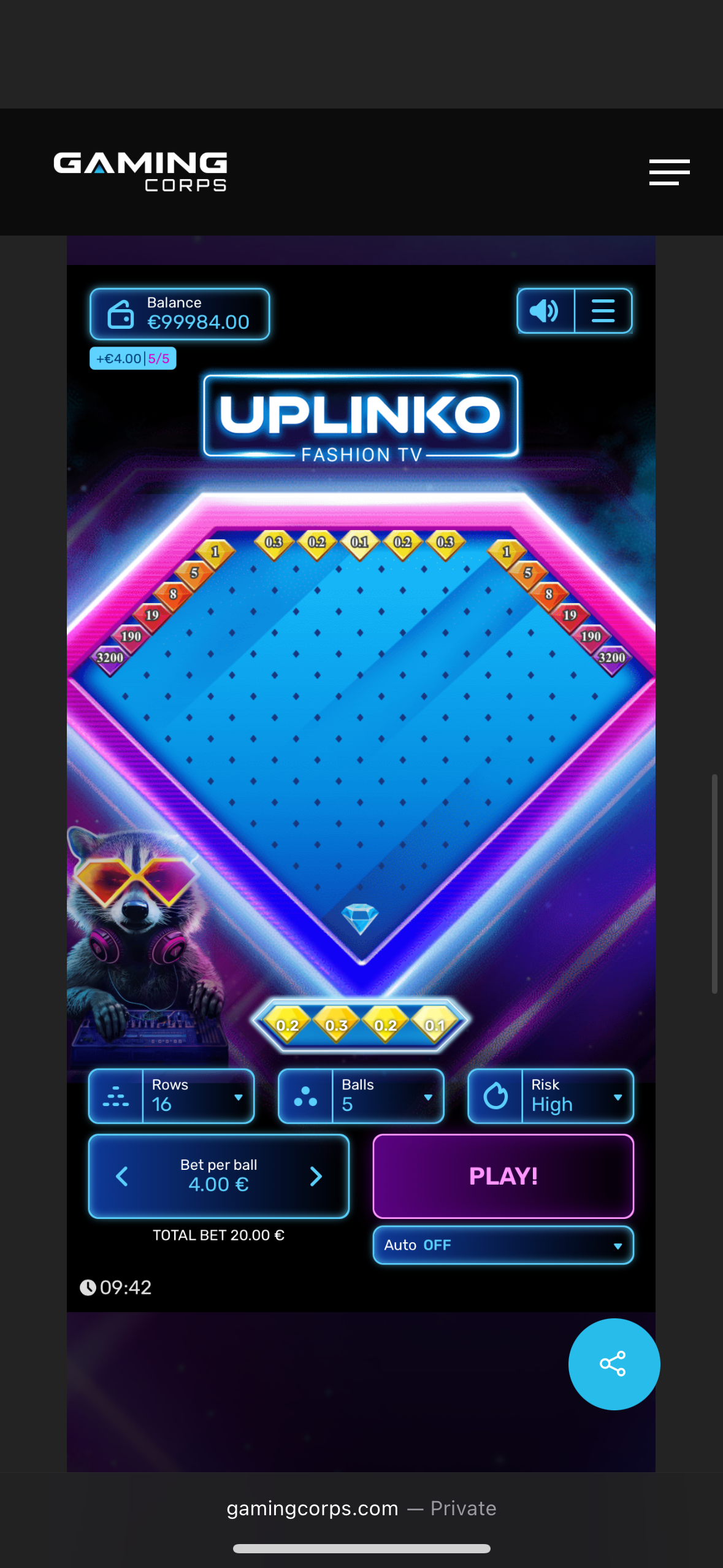 Step1. Set Bet per Ball