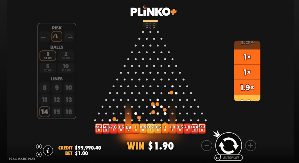 Plinko+ Med Volatility Play