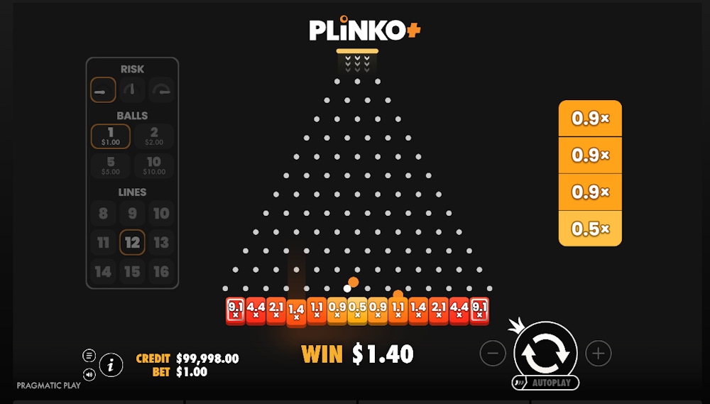 Plinko+ Low Volatility Play