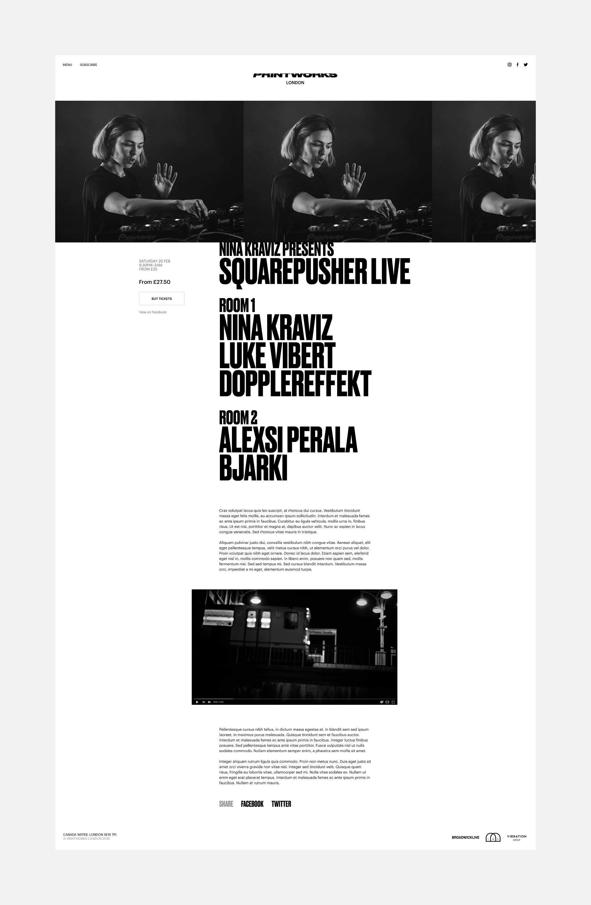 Web design for Printworks London