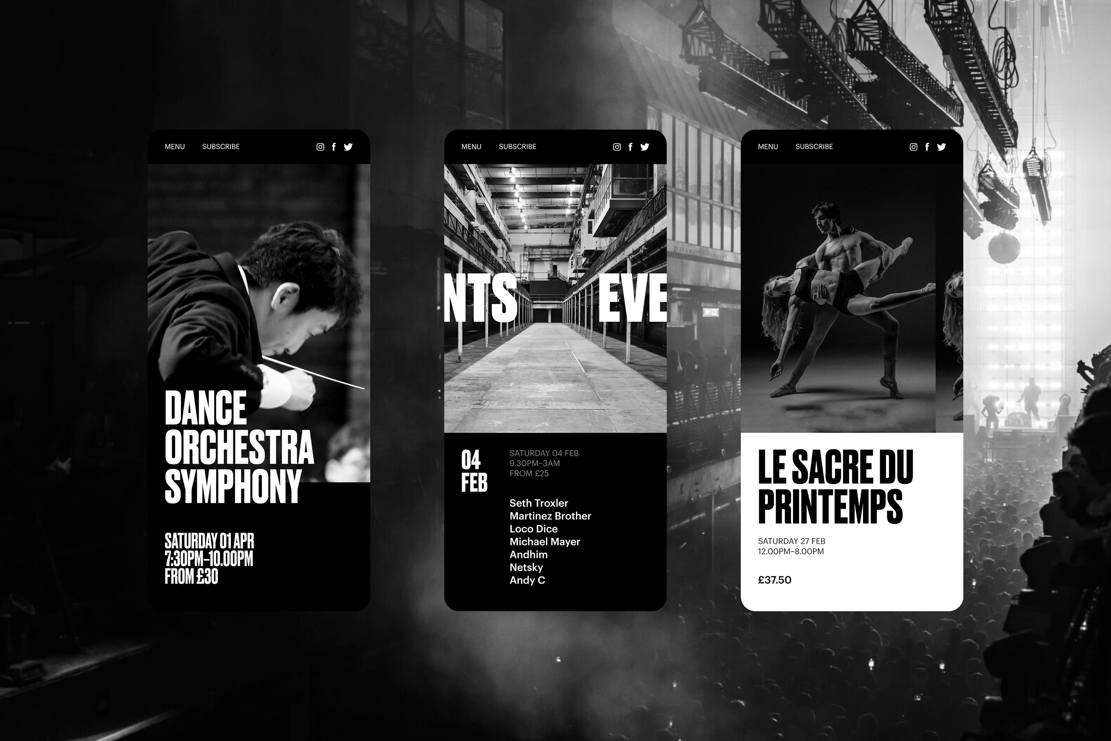 Mobile site design for Printworks London