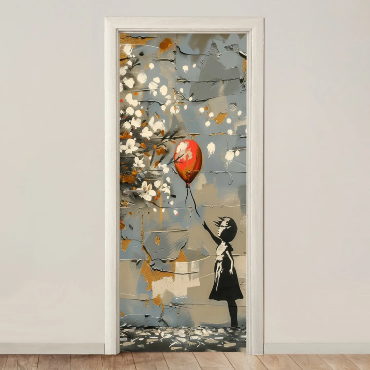 Deursticker - Boom - Graffiti - Banksy Style - Balloon Girl