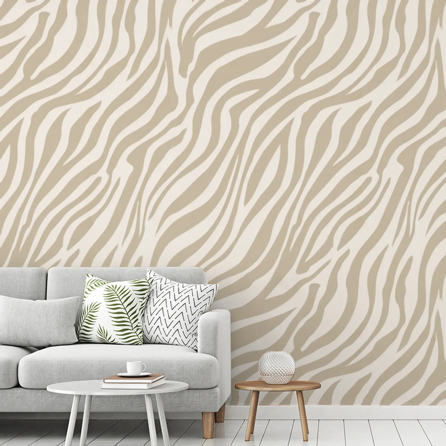 Behang - Zebra - Patroon - Beige