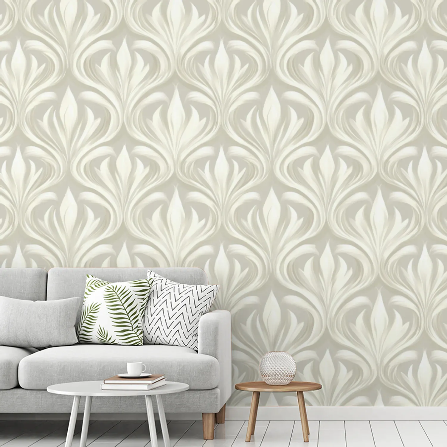 Behang - Barok - Patroon - Beige