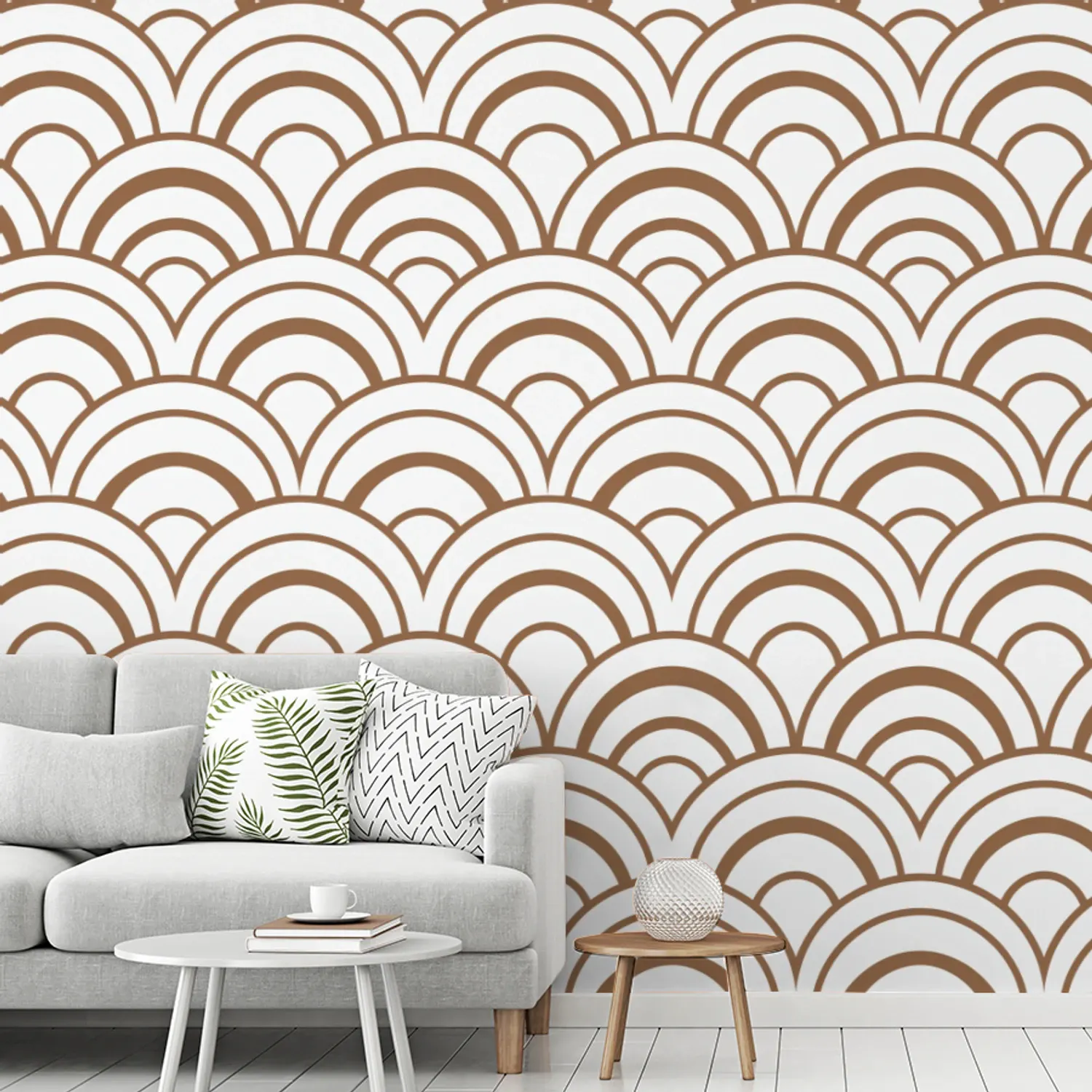 Behang - Klassiek - Motief - Terracotta