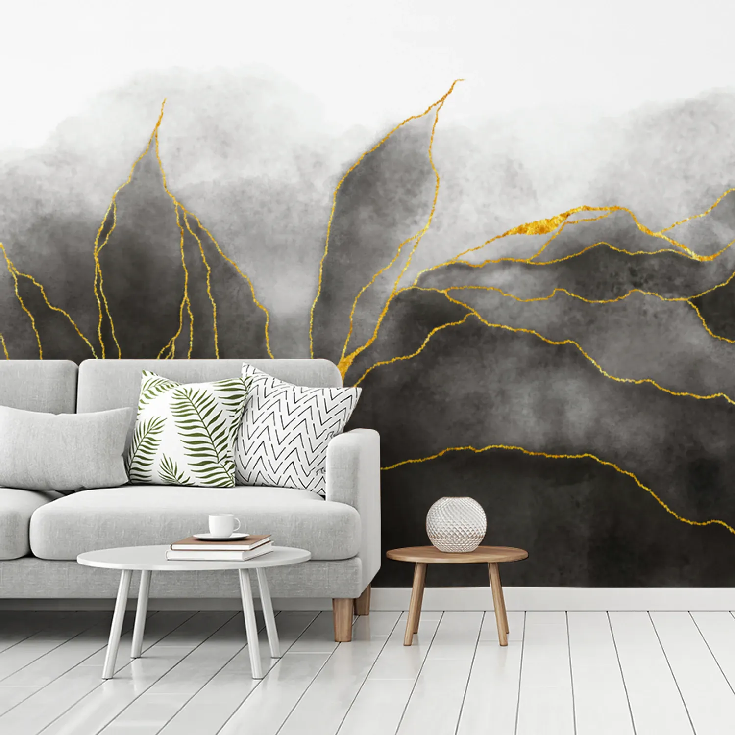 Behang - Marmer - Zwart - Goud - Luxe - Marmerlook