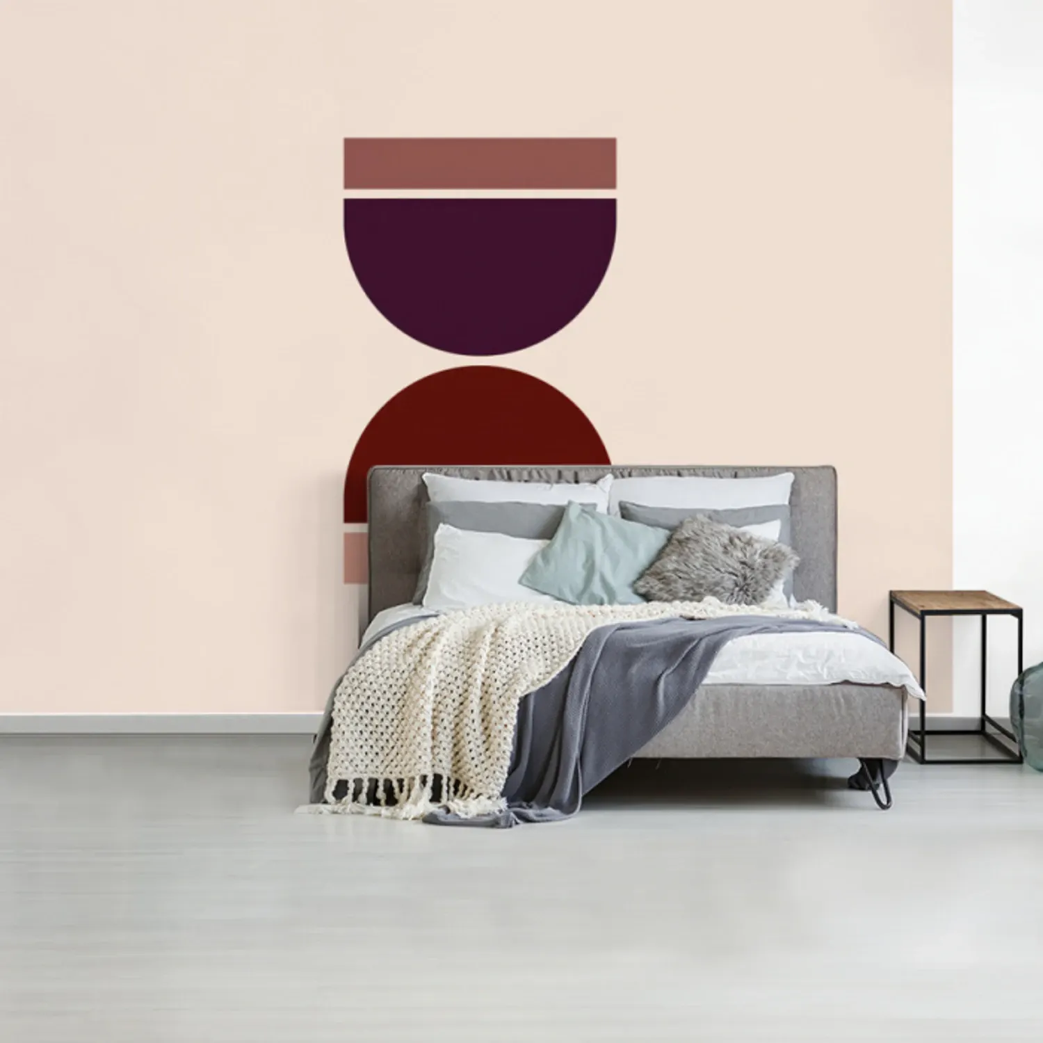 Behang - Zandloper - Symmetrisch - Rood - Paars