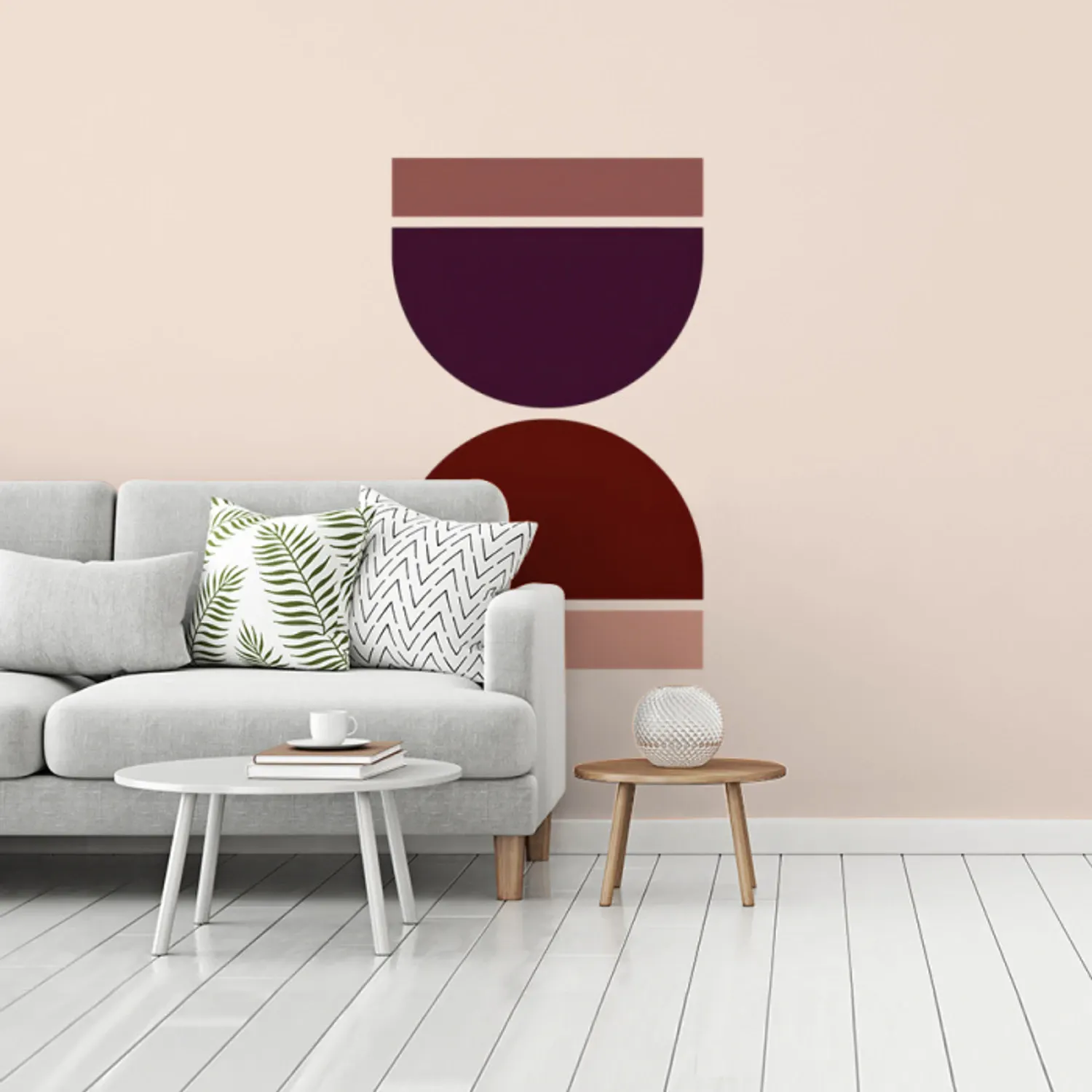 Behang - Zandloper - Symmetrisch - Rood - Paars