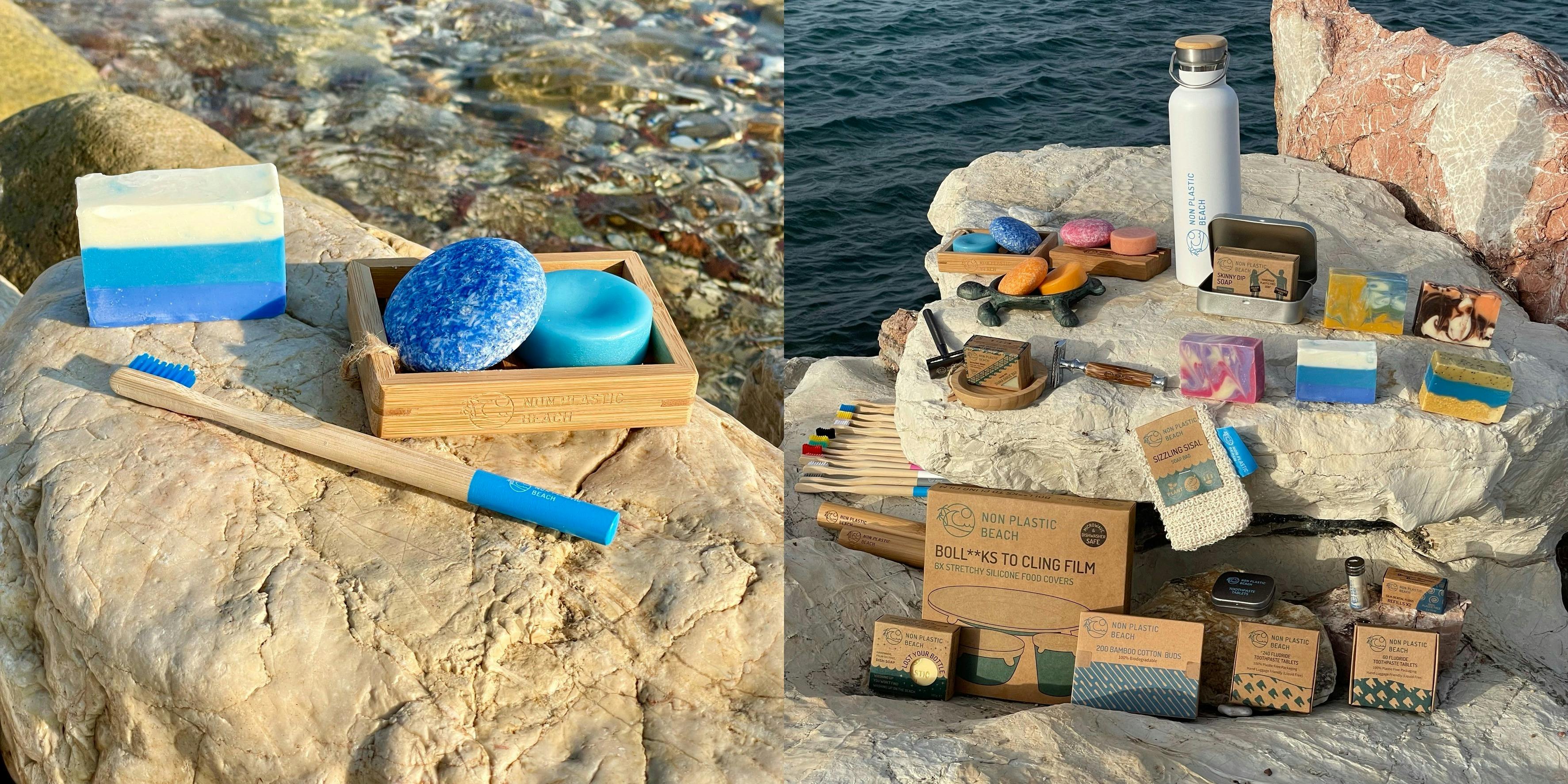 Some Non Plastic Beach products by the sea