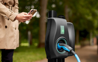 Electric car public charger image