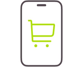 Icon - OOHPod mobile phone with shopping cart