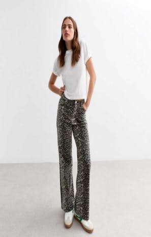 Brown Leopard Print Wide Leg Jeans from new look uk