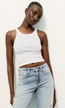 zara POLYAMIDE CROP TOP