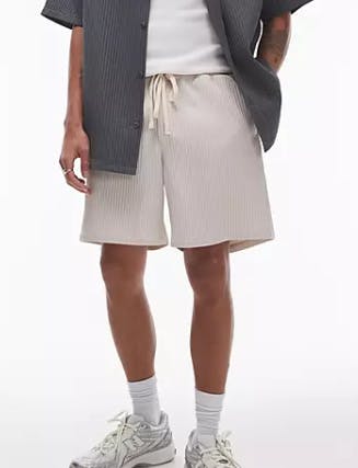 Topman plisse shorts in grey from asos uk