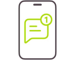 Icon - Mobile phone with notification 