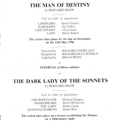 Richard Digby Day in The Man of Destiny