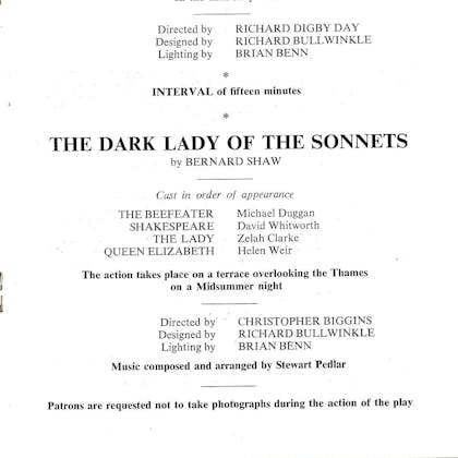 Brian Benn in The Dark Lady of Sonnets