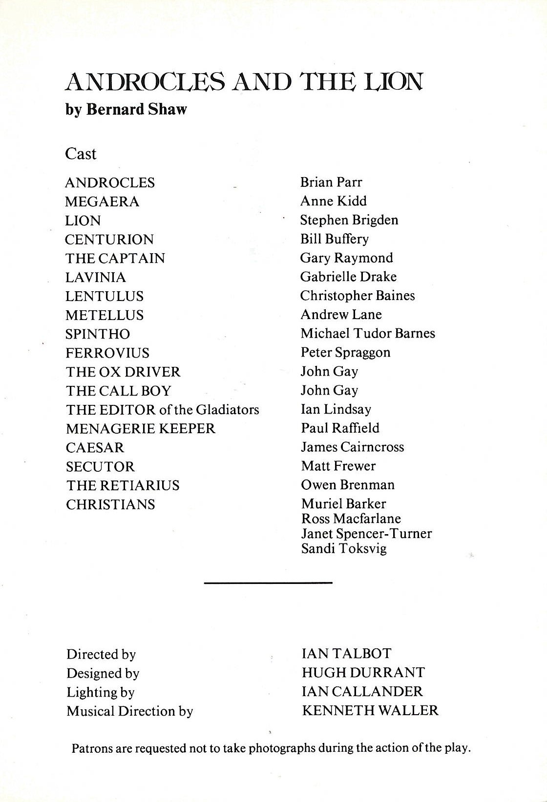 Michael Tudor Barnes in Androlocles and the Lion