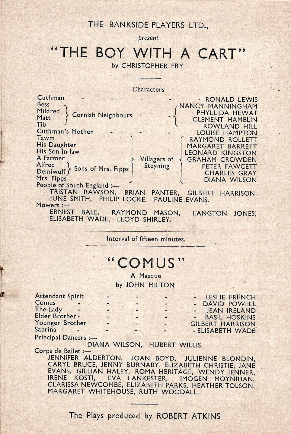 Clement Hamelin in The Boy with a Cart