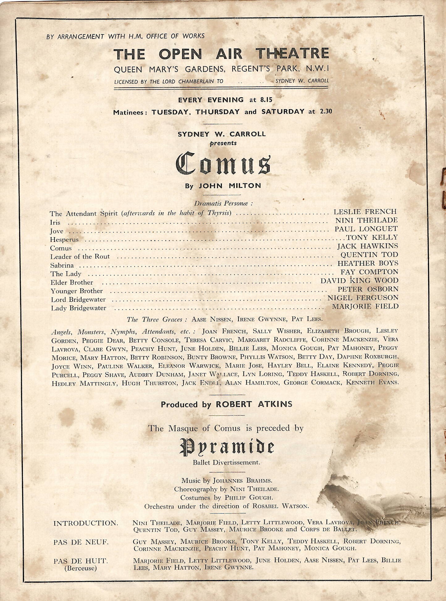 Sydney Carroll in Comus