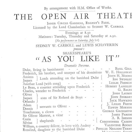 A. B. Imeson in As You Like It