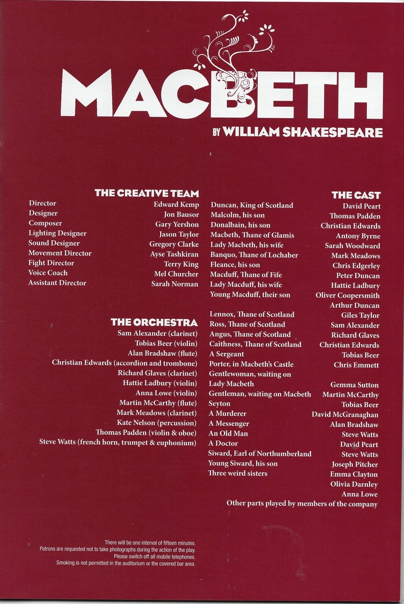 Mel Churcher in Macbeth