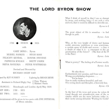 Peter Whitbread in The Lord Byron Show