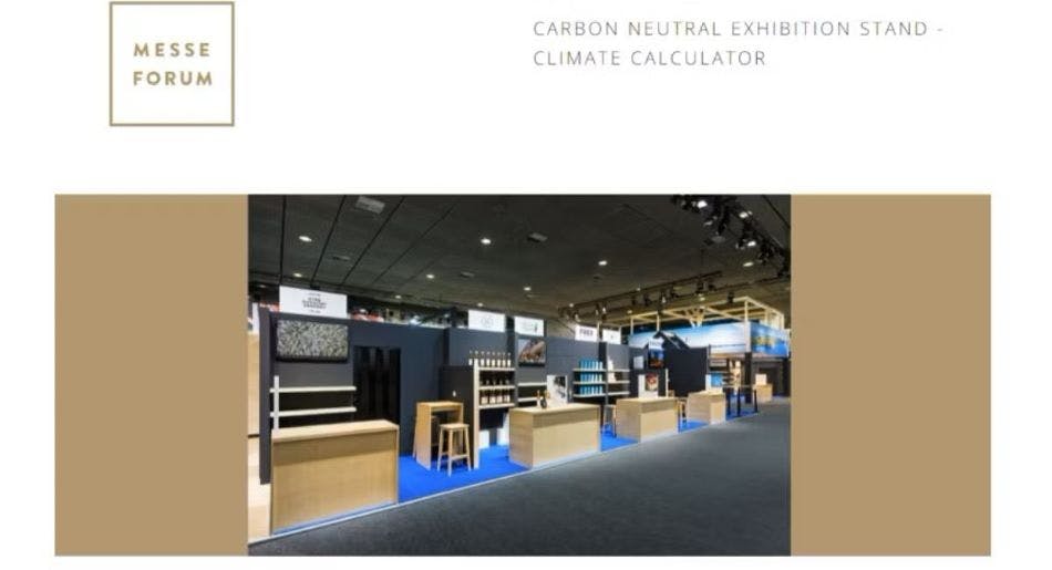 The carbon footprint of each exhibition stand is calculated using a customized calculator developed for Messeforum by OpenCO2net.