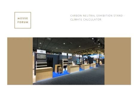 The carbon footprint of each exhibition stand is calculated using a customized calculator developed for Messeforum by OpenCO2net.