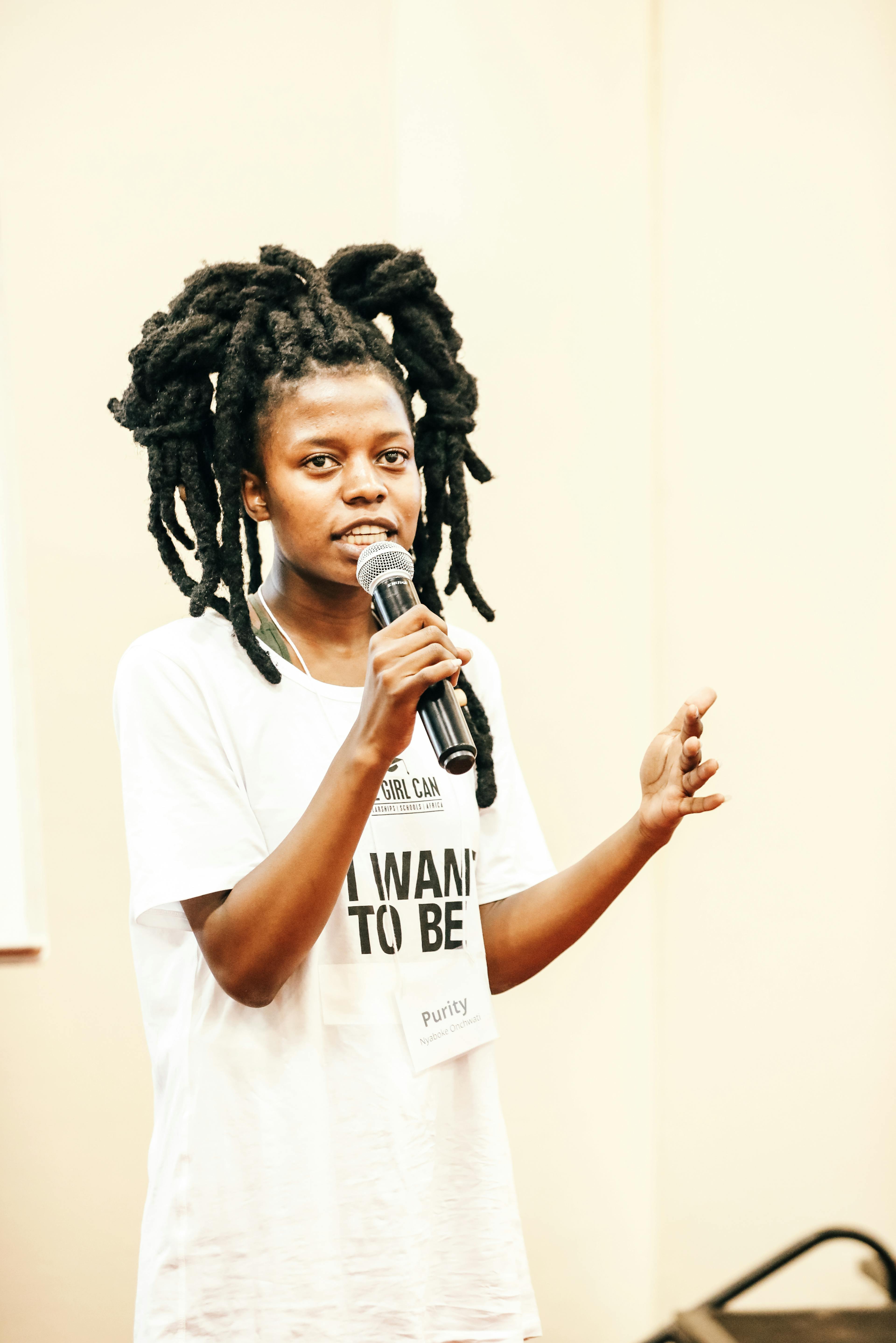 Woman giving talk