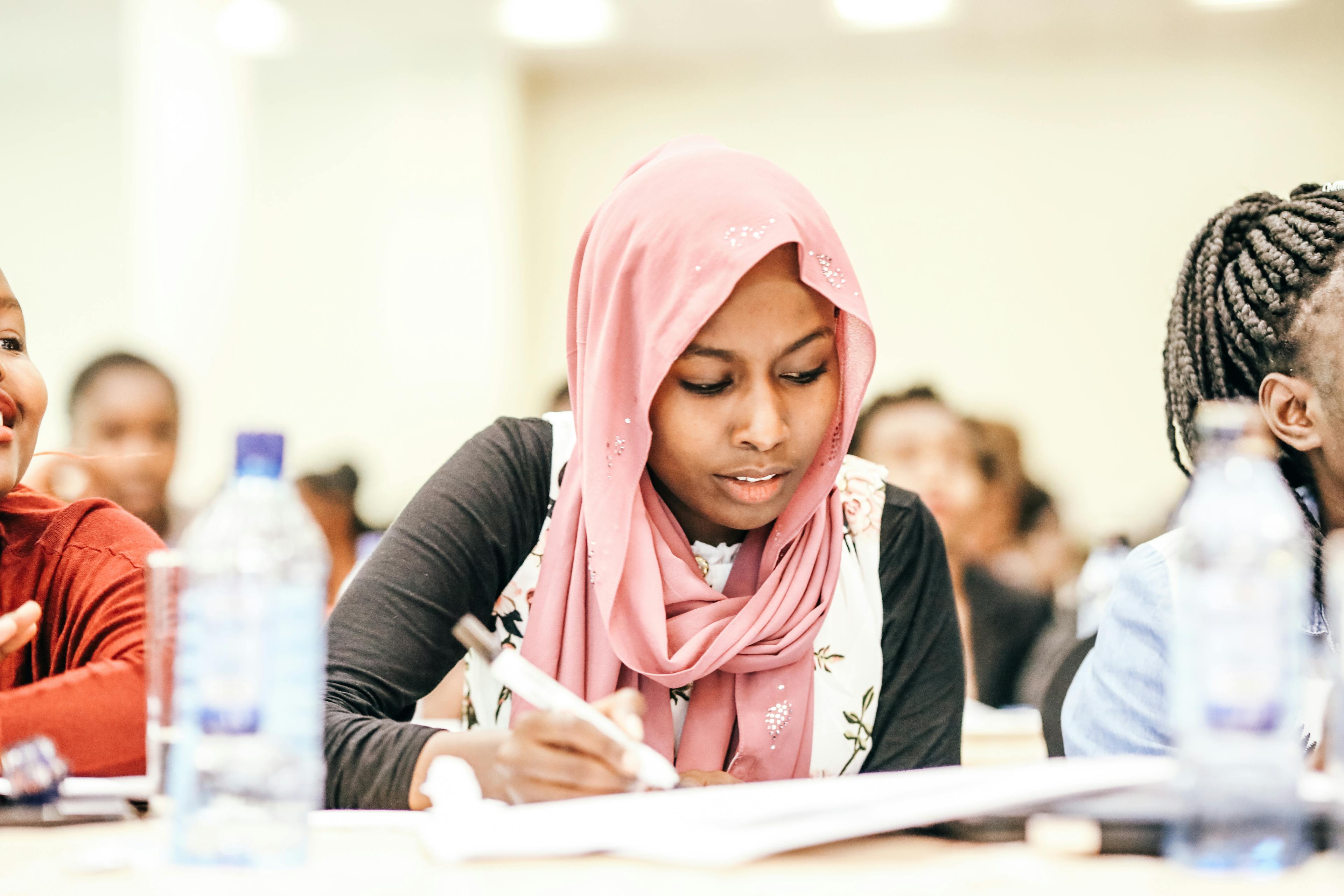 Woman taking notes