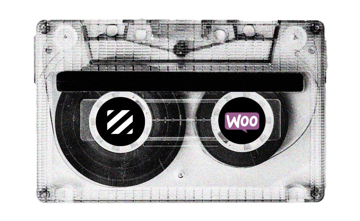 Spray bottles image with OPLOG logo on one side and WooCommerce logo on the other side.