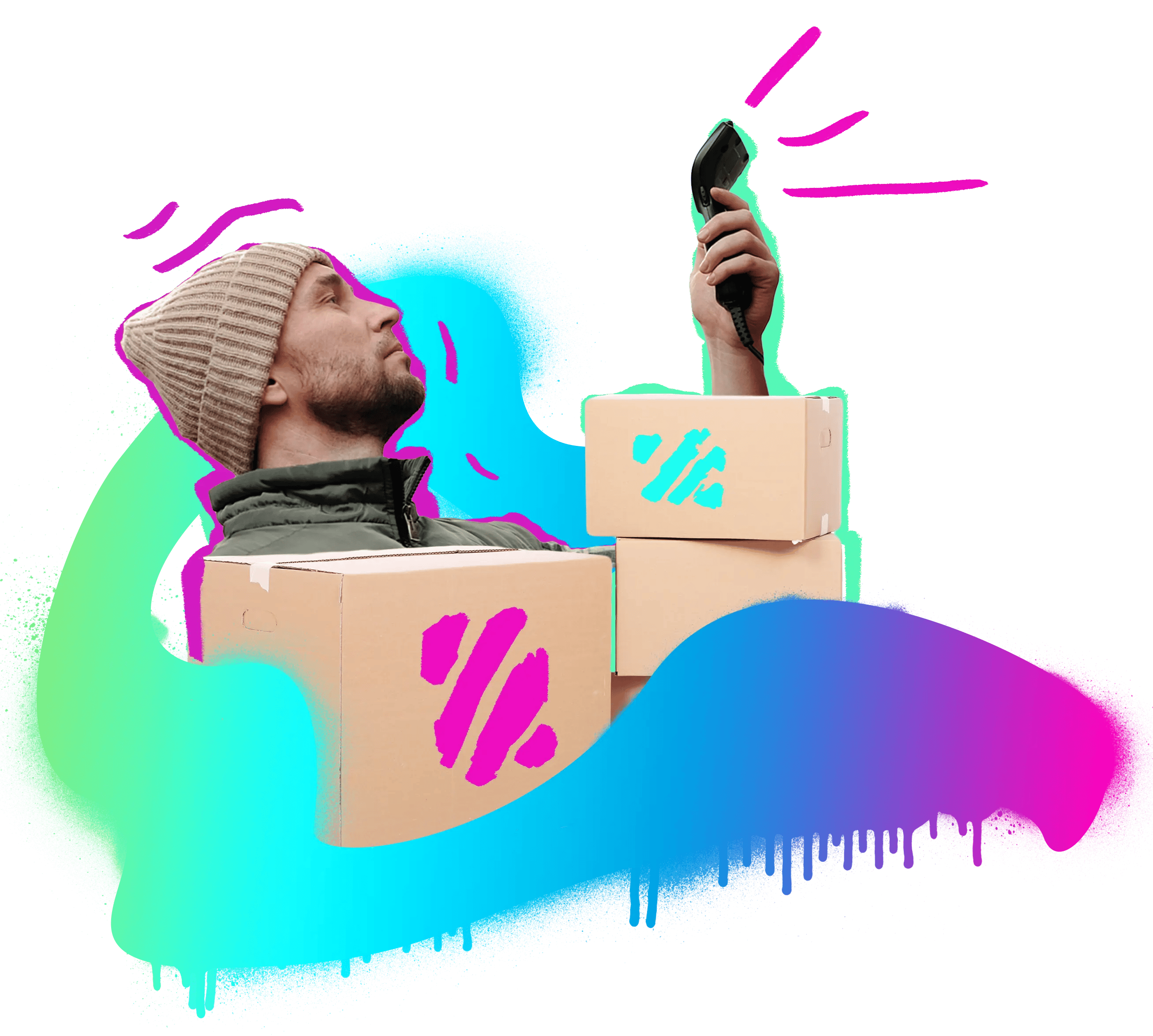 Barkod okutan kişi resmi