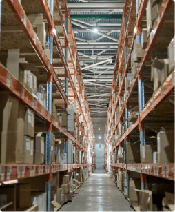 shelves in a warehouse