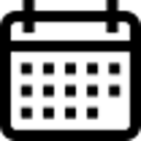 calendar icon with black outline
