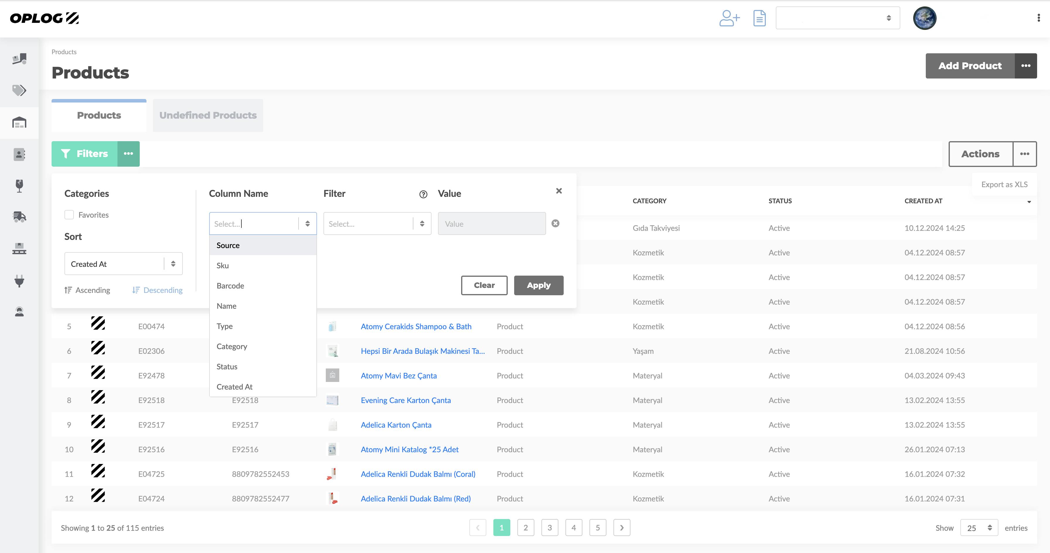 Oplog One product details screen