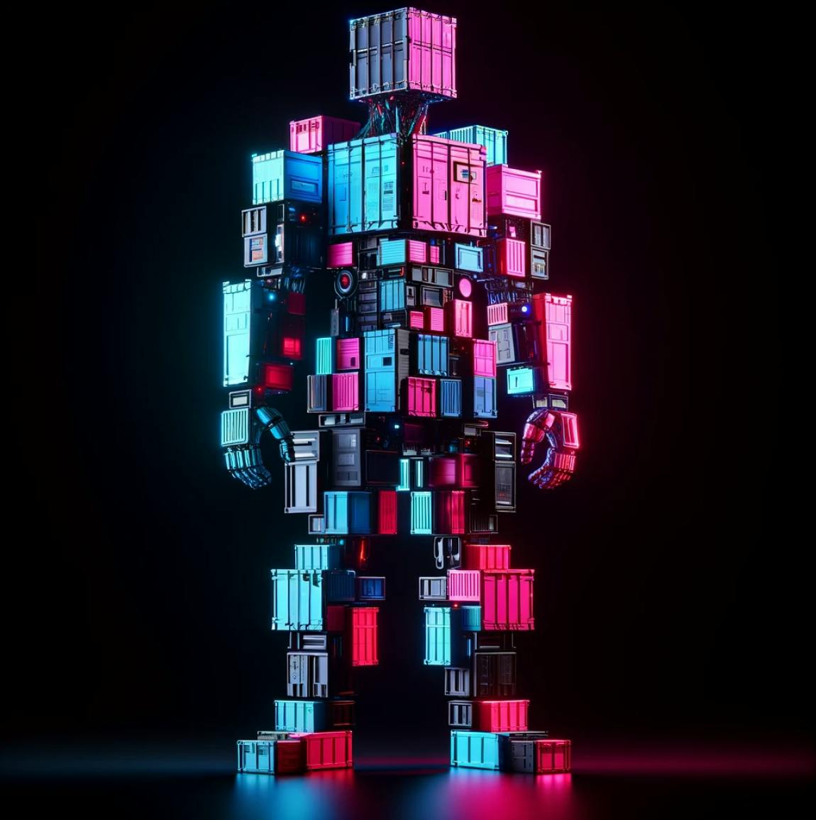 boxes in the shape of a robot