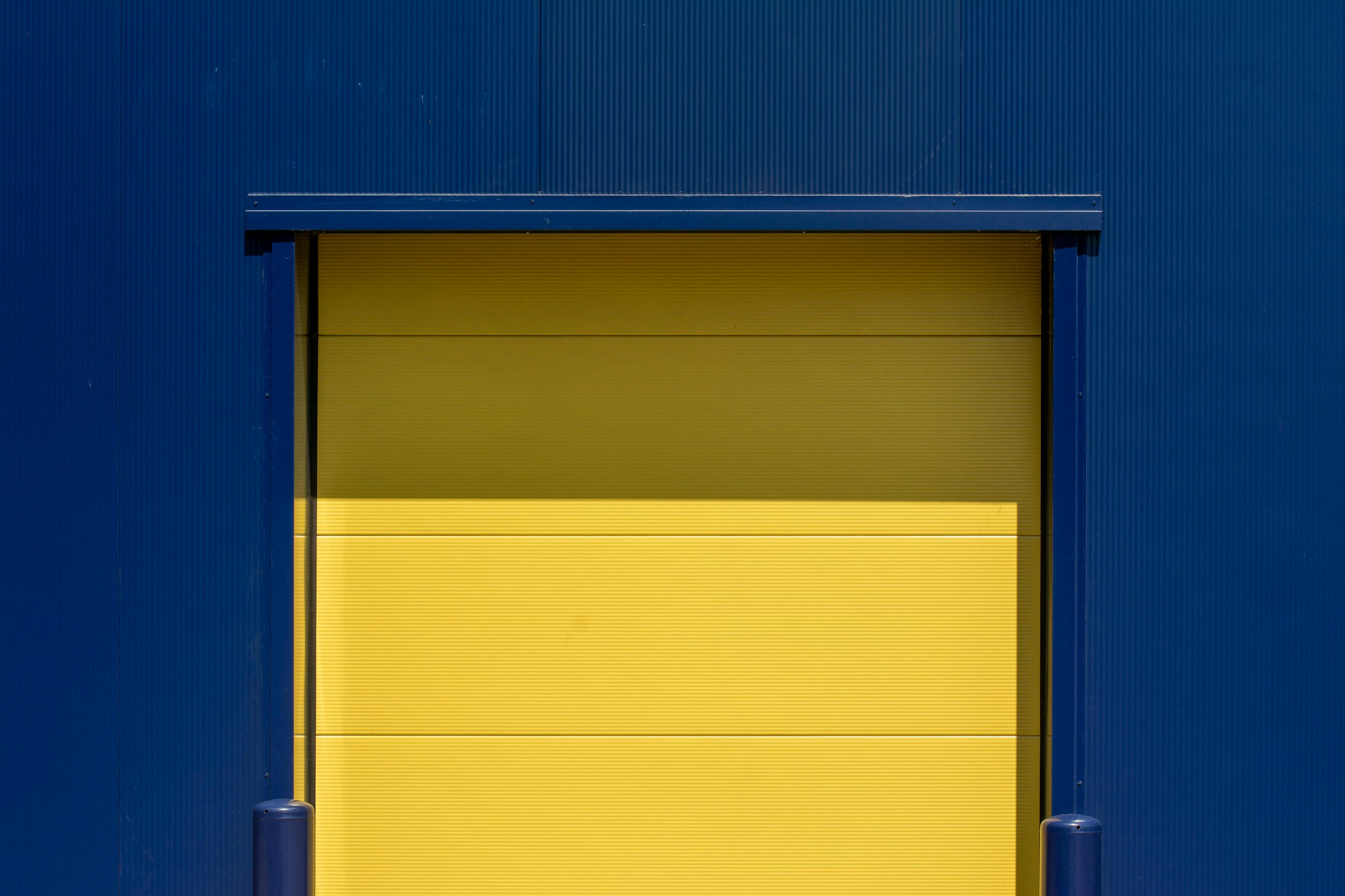 yellow warehouse door