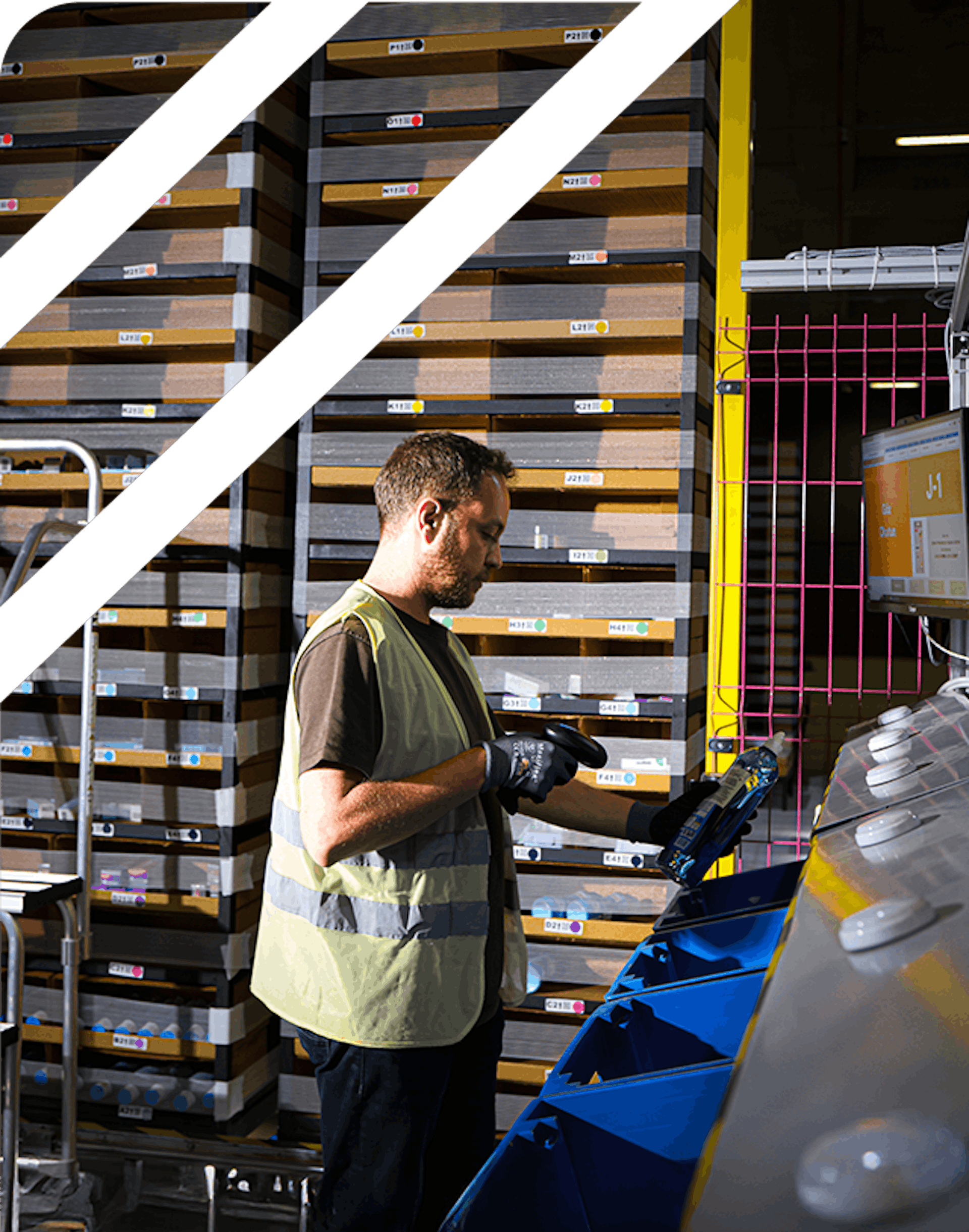 OPLOG staff doing product scanning