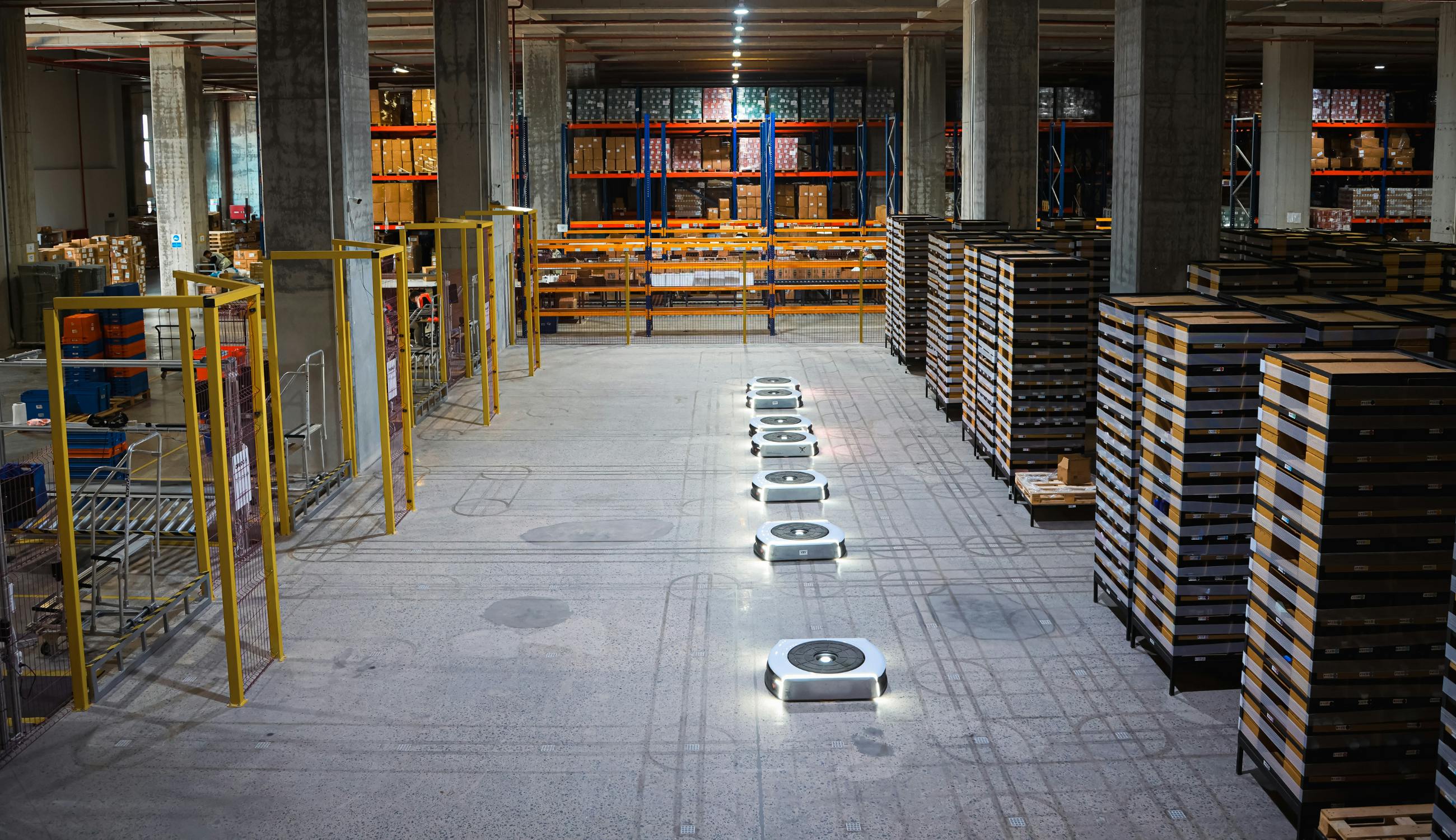 Robots working in UK fulfillment centers