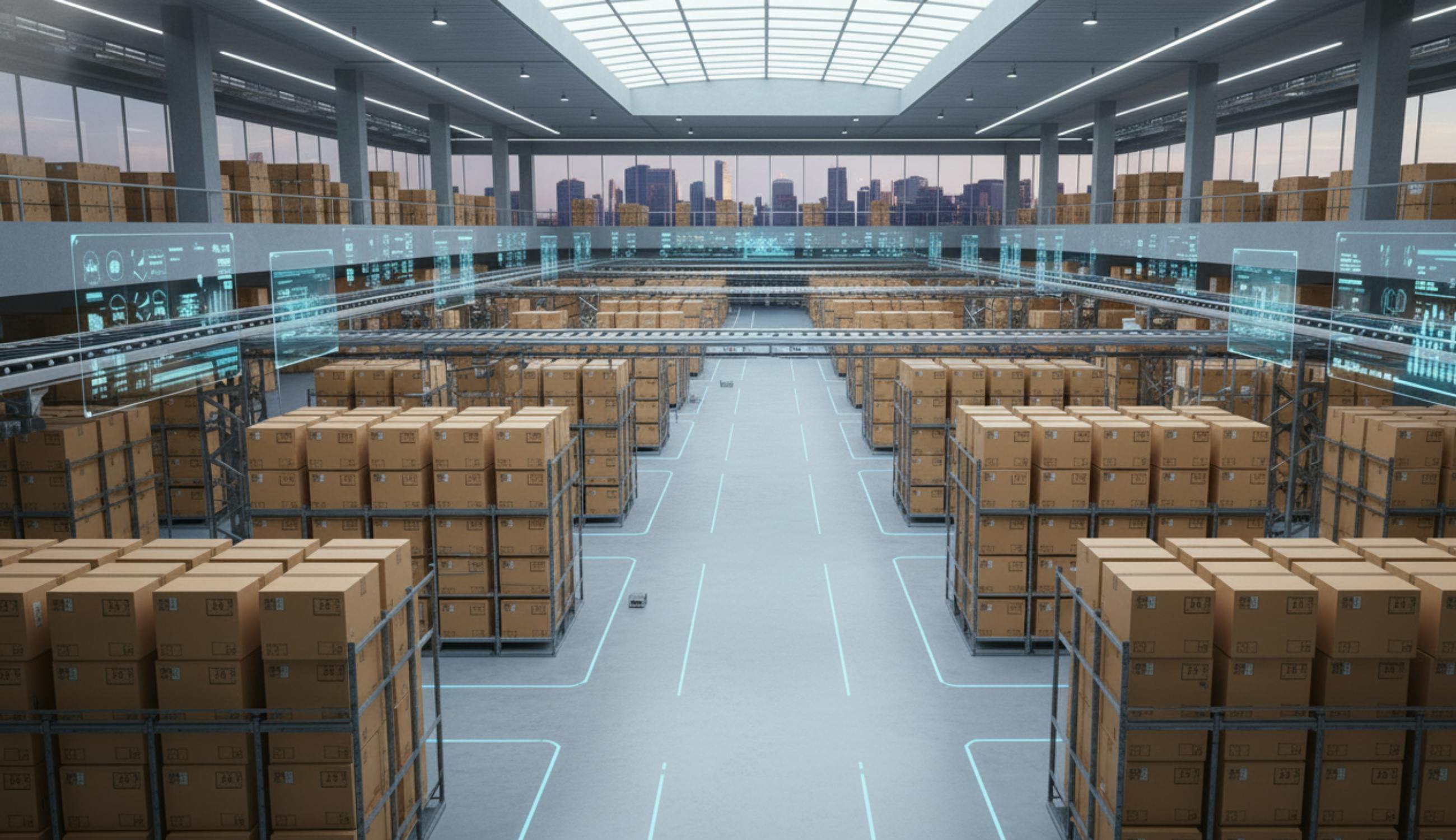 Fulfillment deposunda stok için koyulan kutular