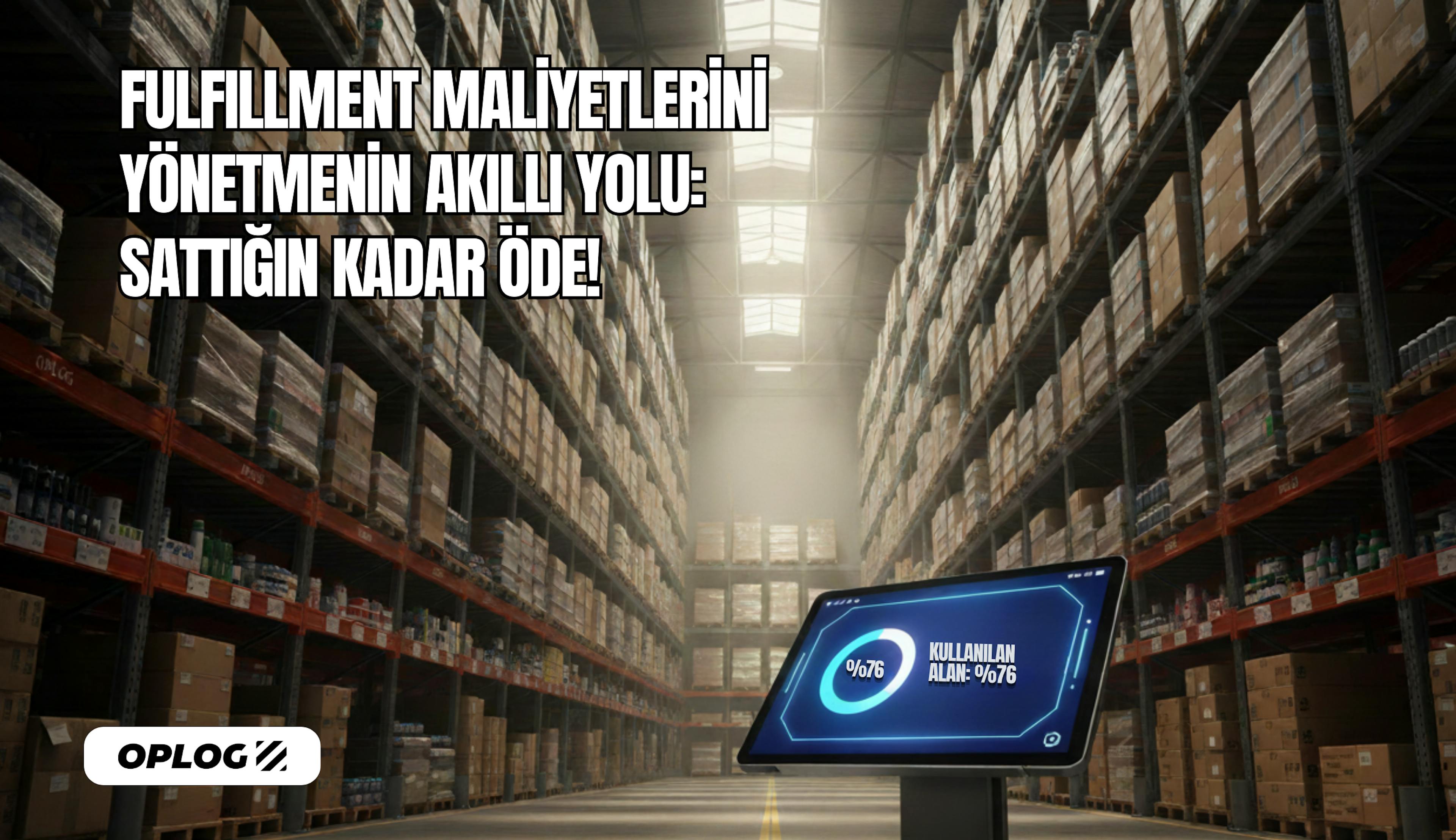 Fulfillment deposunda kullanılan alanı gösteren bir tablet
