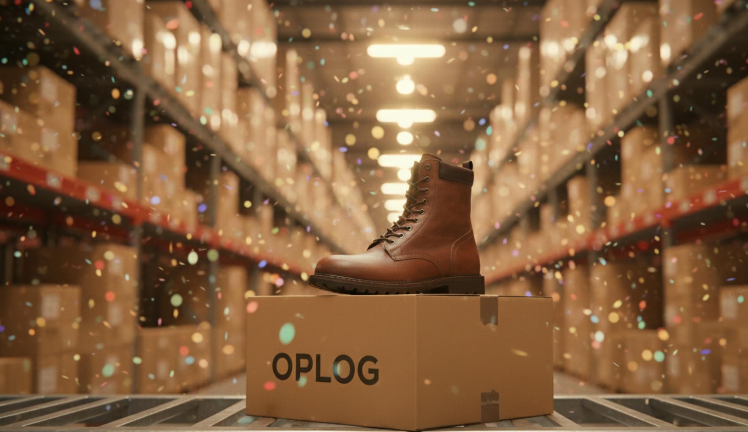 Depoda kutusunda duran bir ayakkabı