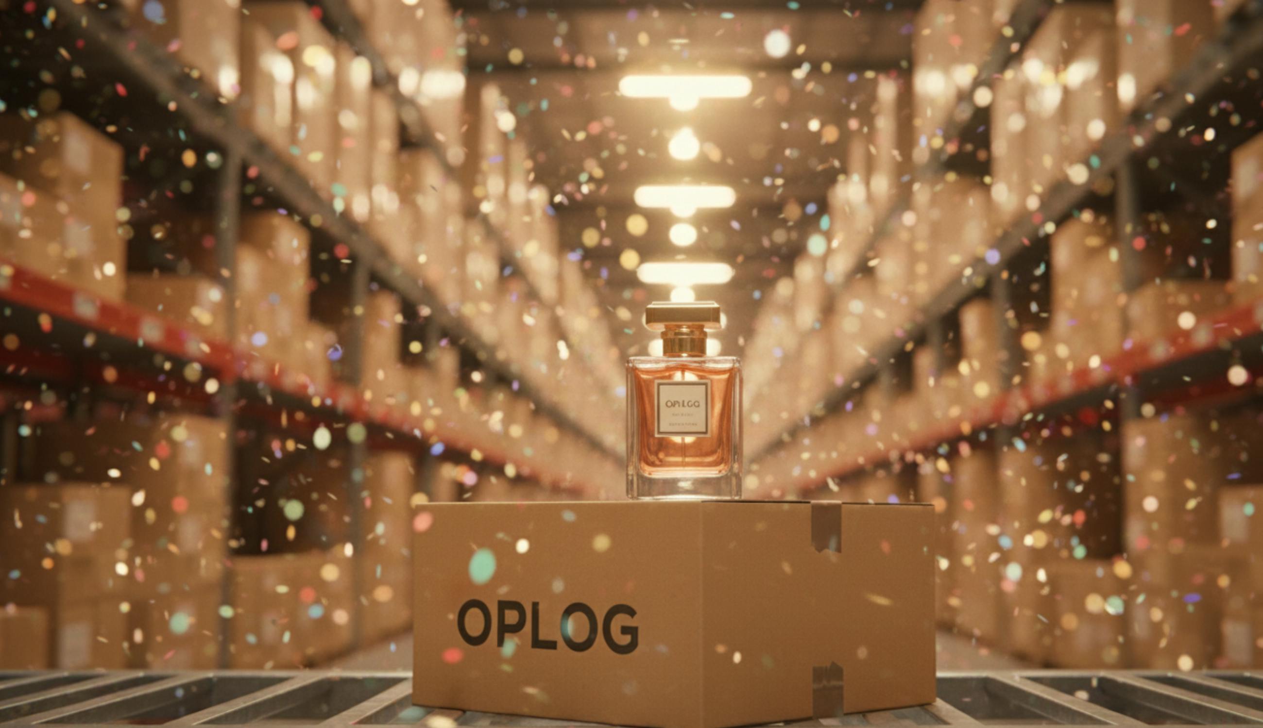 Depoda duran bir parfüm şişesi