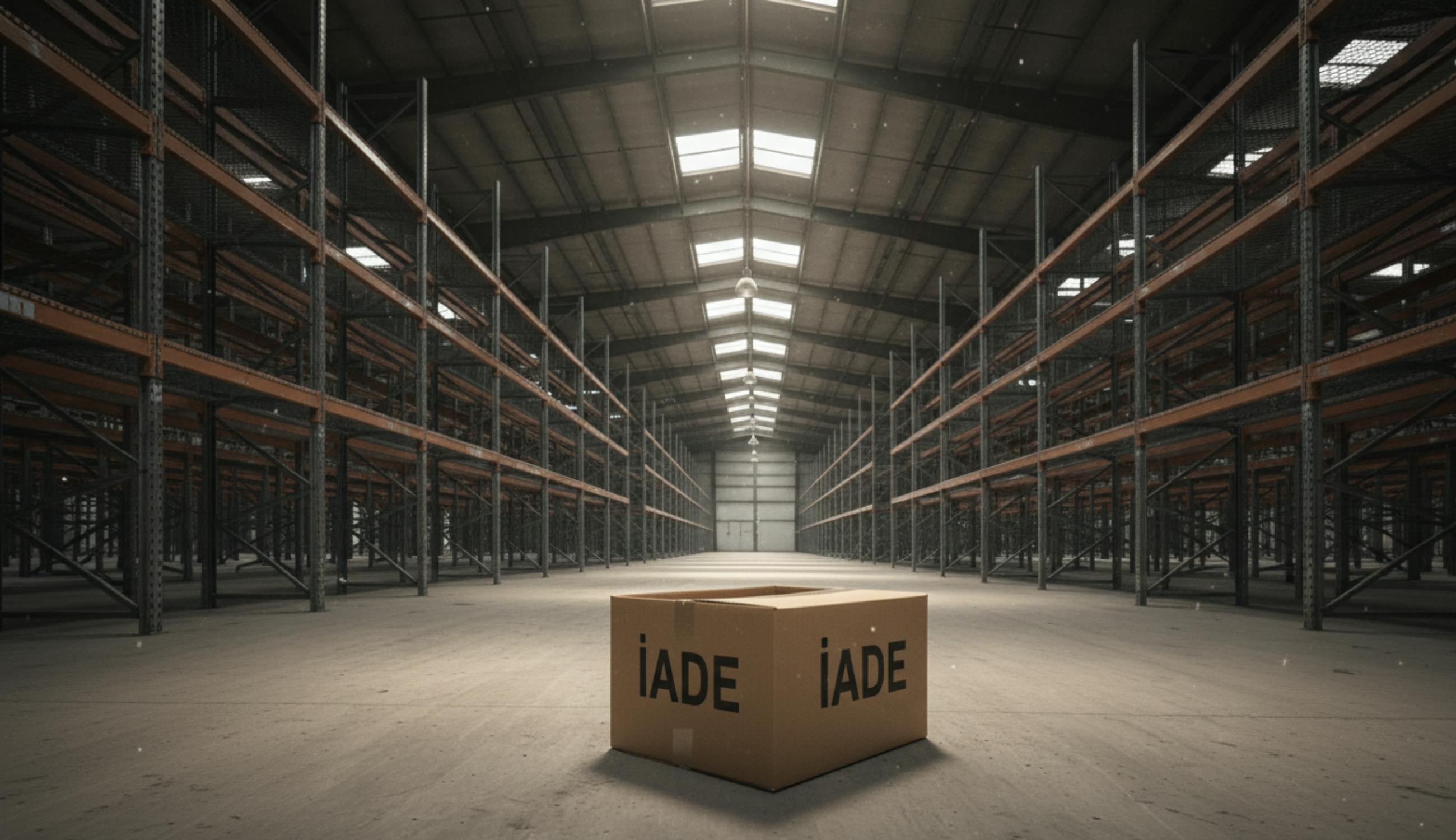 Boş kiralık bir depoda iade kutusu