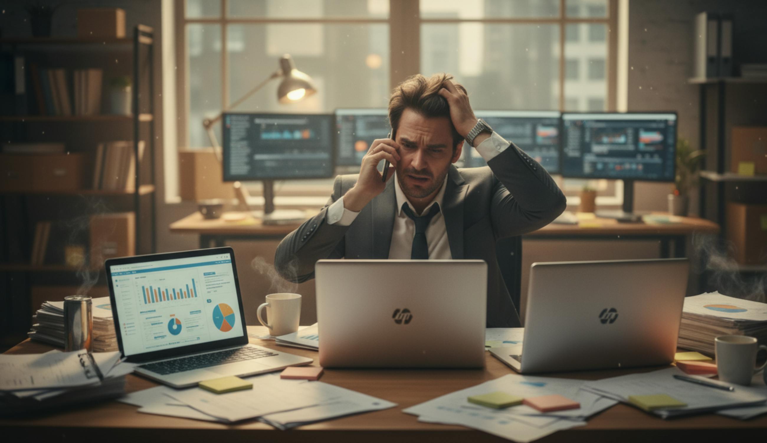 Aynı anda birden fazla iş yapmaya çalışan bir e-ticaret depo yöneticisi