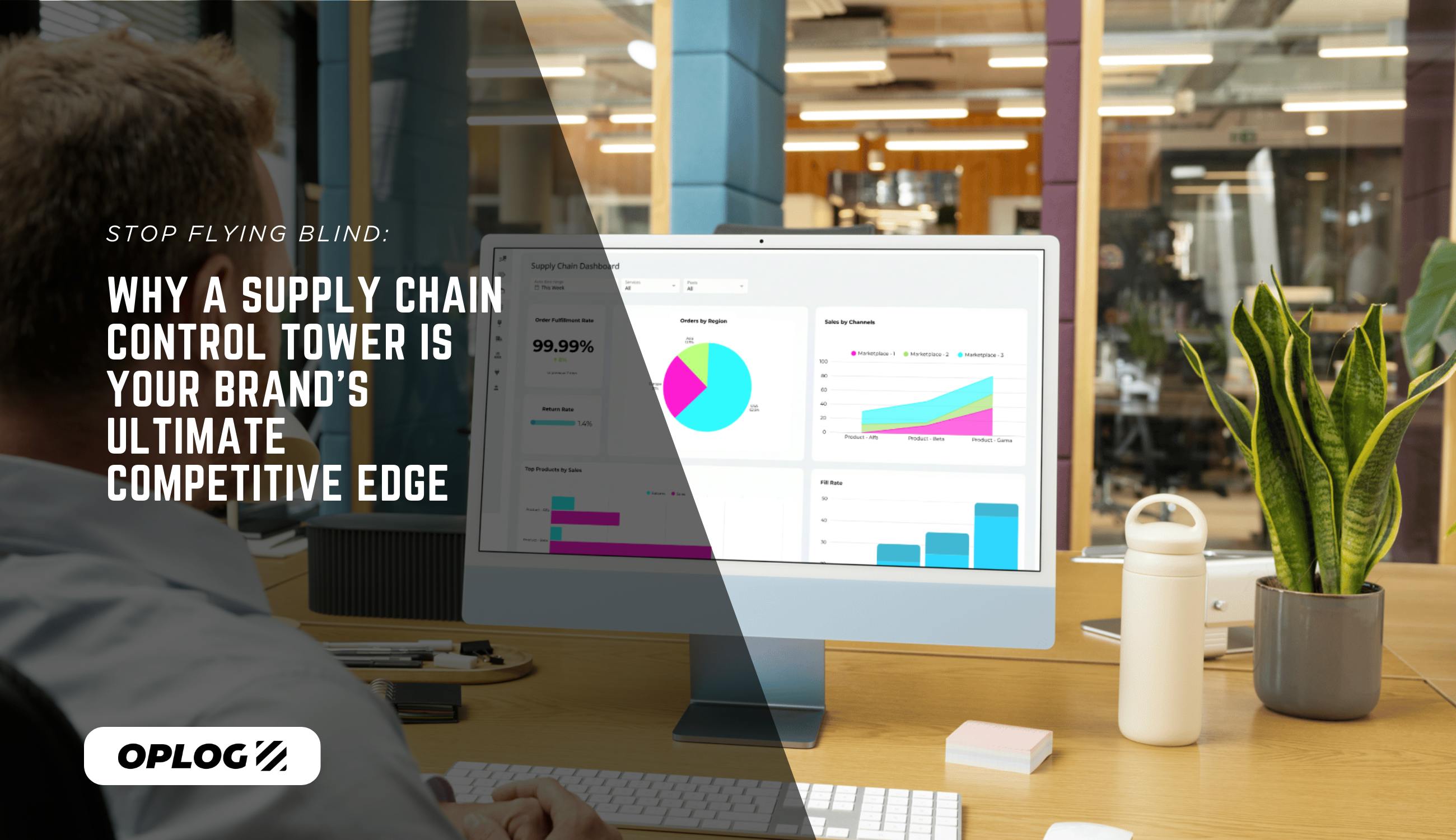 A man using a supply chain control tower to manage all of his fulfilment operations