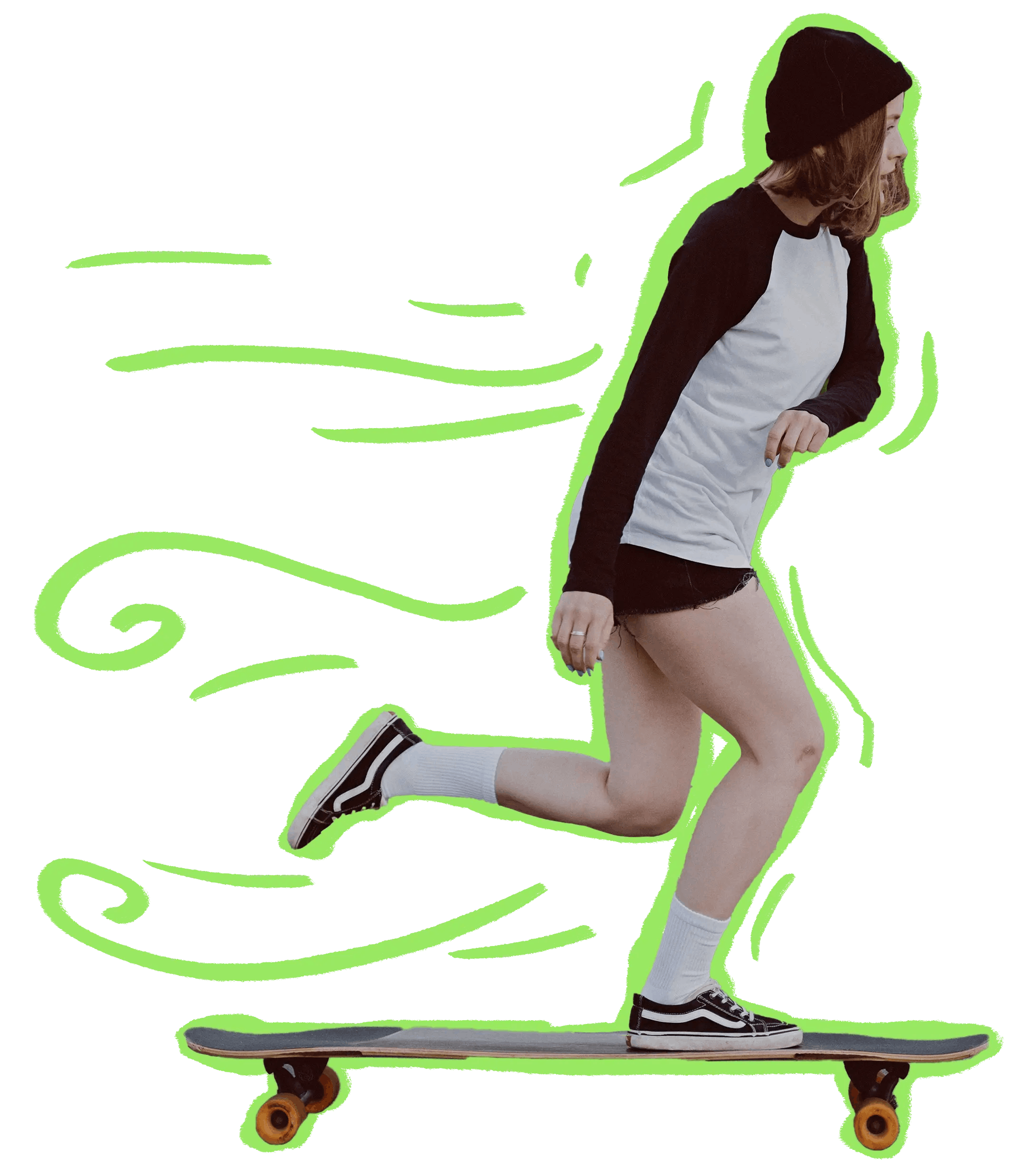 Kaykay ile kayan kişi