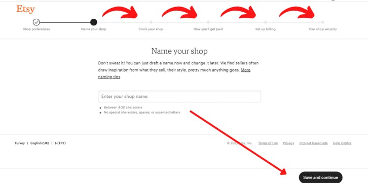 ETSY web sayfası
