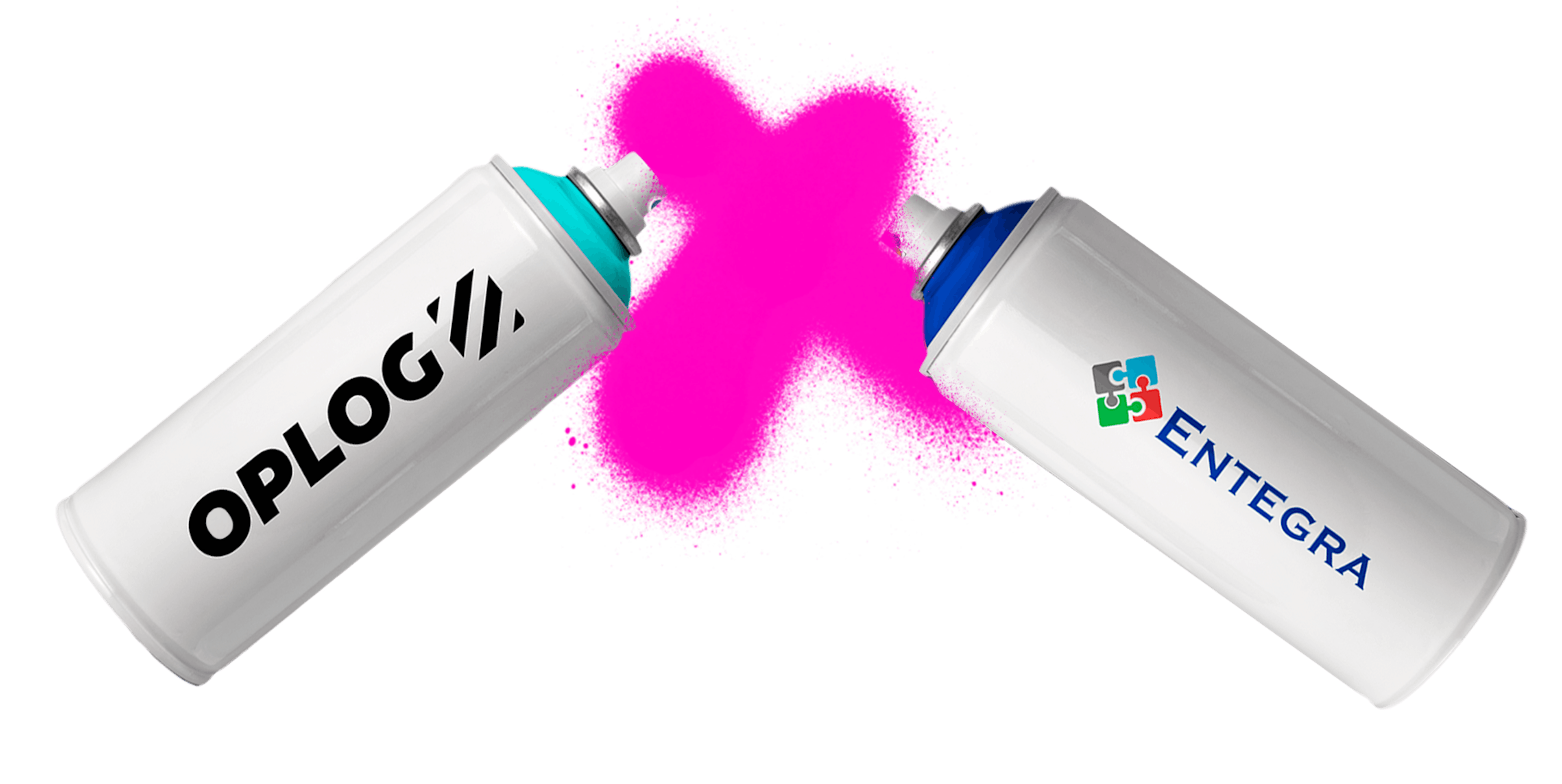 Spray bottles image with OPLOG logo on one side and Entegra logo on the other side.